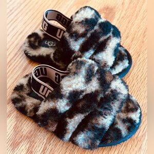 BABY FLUFF YEAH SLIDE PANTHER PRINT - BUTTERSCOTCH Toddler size 6